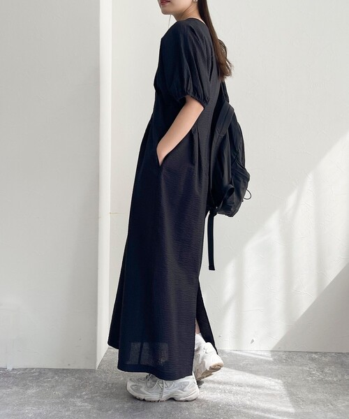 「fredy emue」 半袖ワンピース 38 ブラック系その他 レディース_画像6