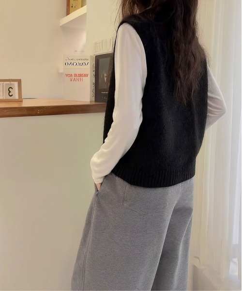 ベスト ジレ 「 ammy. / エイミードット 」 クルーネック ボタン