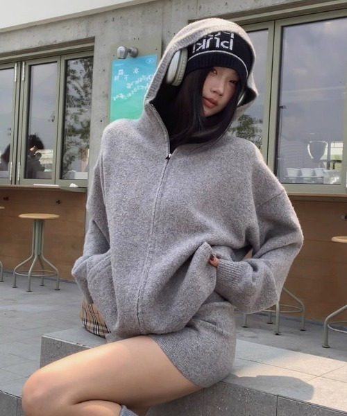 Stone フード付きニットS SAYAKADAVIS ニット セーター SAYAKADAVIS/サヤカデイヴィス Hooded