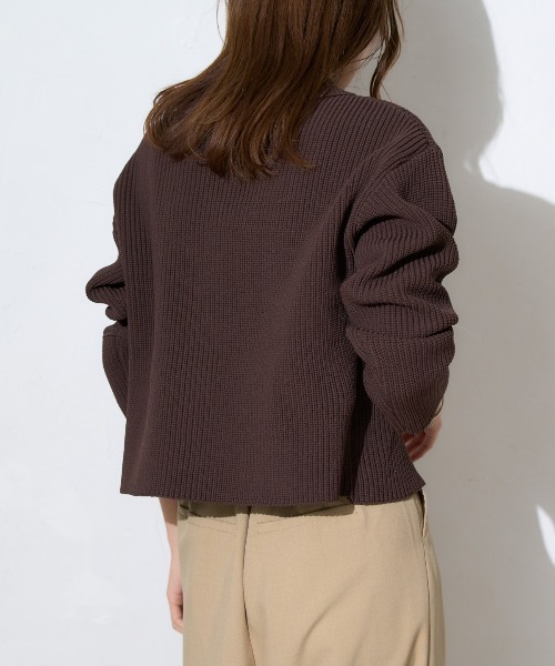 TRIANGLE PALETTE カーディガン 襟付き ダブルZIP スポンディッシュ