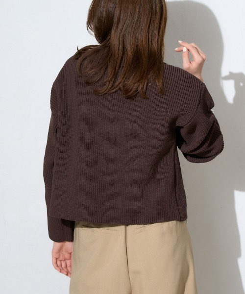 TRIANGLE PALETTE カーディガン 襟付き ダブルZIP スポンディッシュ