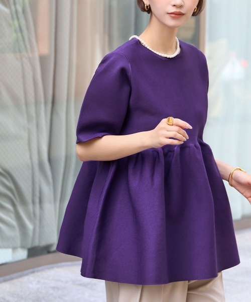 「ELFRANK」 半袖ニット FREE カーキ レディース_画像9