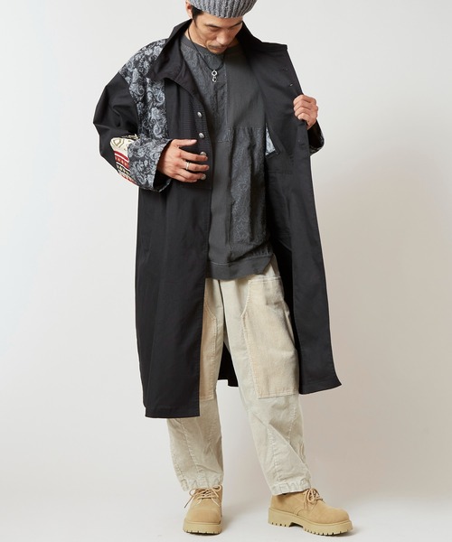 ブラックミーンズ　パッチワークロングカーディガン ブラックミーンズ パッチワークロングカーディガン