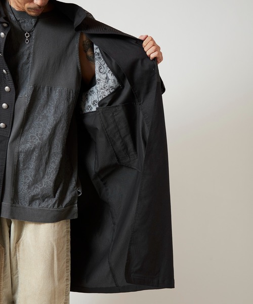 ブラックミーンズ　パッチワークロングカーディガン ブラックミーンズ パッチワークロングカーディガン