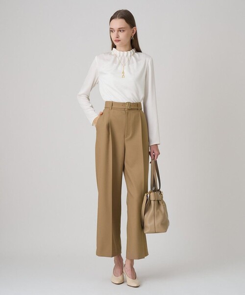 ANAYI（アナイ） ブラウス シャツ ハンマーサテンスタンド ブラウス