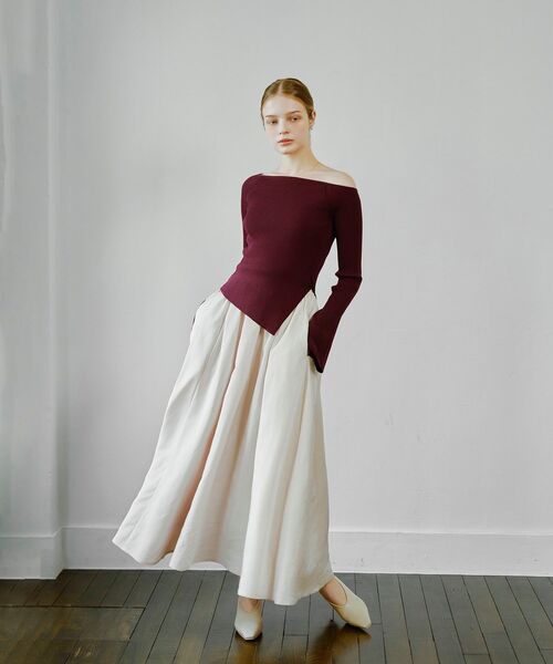 cle blatt ワンピース アシメドッキングニットワンピース : ZOZOTOWN