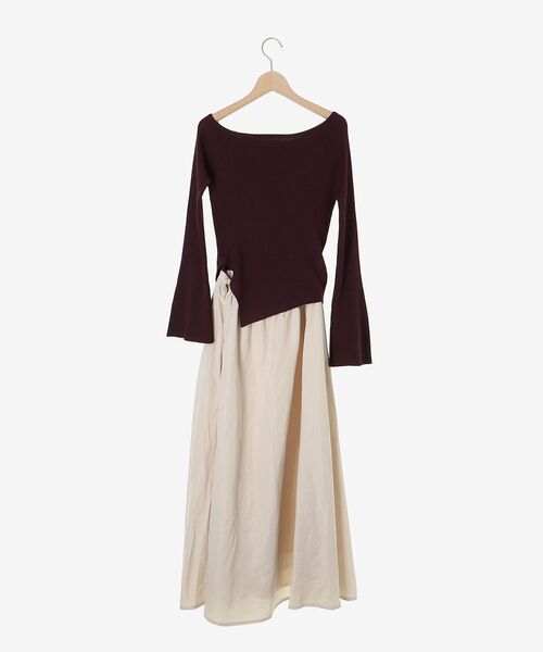 cle blatt ワンピース アシメドッキングニットワンピース : ZOZOTOWN