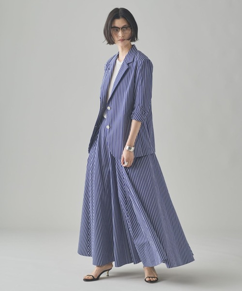 Curensology（カレンソロジー）の「Curensology(カレンソロジー Curensology◆カレンソロジー　＜CSG＞ストライプロングシャツ　Fサイズ　THOMAS MASON高品質コットン１００％