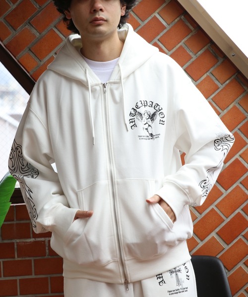 8 パーカー Angleプリントzipパーカー メンズ レディース : ZOZOTOWN