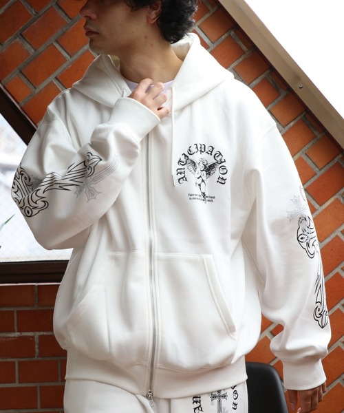 8 パーカー Angleプリントzipパーカー メンズ レディース : ZOZOTOWN