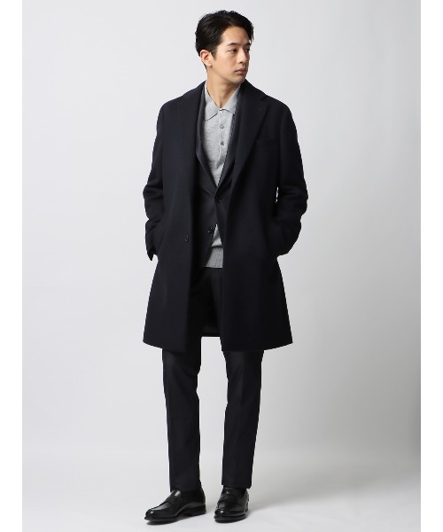 チェスターコート コート スマみえチェスターコート ストレッチ ウール