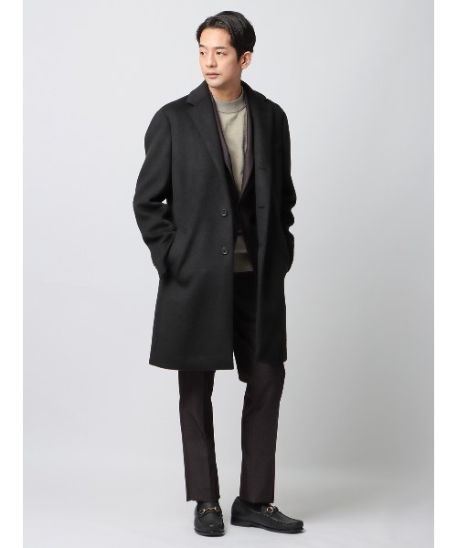 チェスターコート コート スマみえチェスターコート ストレッチ ウール