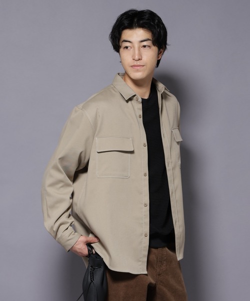 NANO universe（ナノ・ユニバース） シャツ ストレッチツイルフラップ