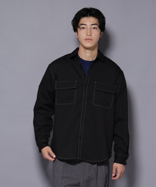 NANO universe（ナノ・ユニバース） シャツ ストレッチツイルフラップ