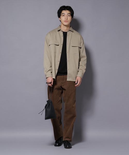 NANO universe（ナノ・ユニバース） シャツ ストレッチツイルフラップ