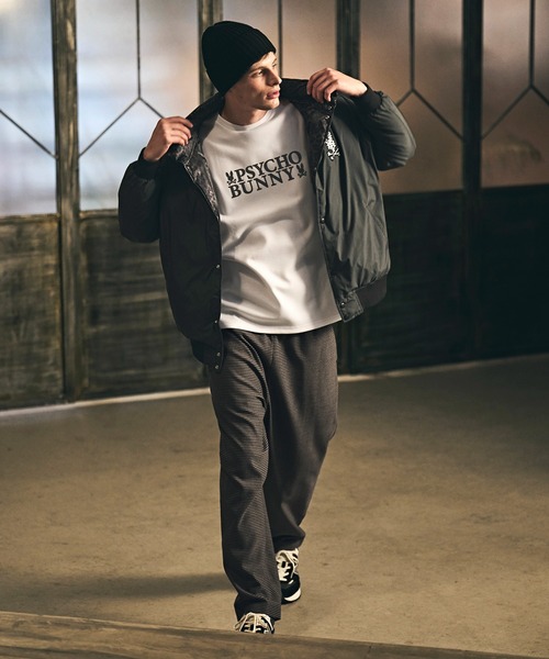 Psycho Bunny（サイコバニー） ブルゾン アウター レオパードタフタ