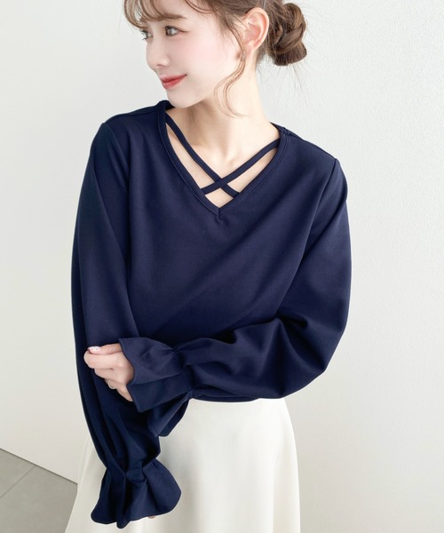 moment+ tシャツ しわになりにくいストレッチジョーゼットクロス