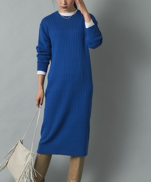 「RIVE DROITE」 ニットワンピース FREE ネイビー レディース_画像2