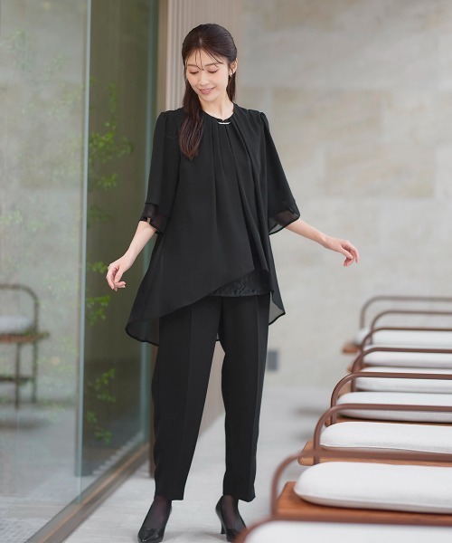 新品　モリハナエ　レース　フォーマル　スーツ ニッセン（nissen） 喪服 セレモニースーツ セットアップ 「喪服・礼服