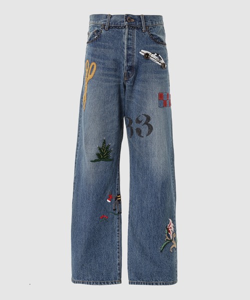ジーンズ Hand-Embroidered Denim Pants メンズの画像