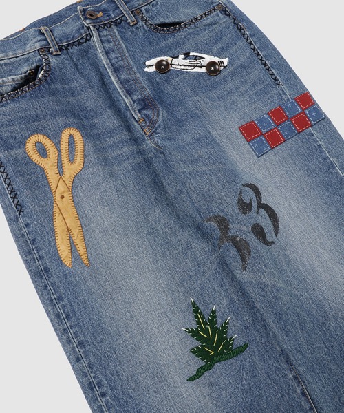 ジーンズ Hand-Embroidered Denim Pants メンズの画像