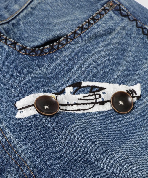 ジーンズ Hand-Embroidered Denim Pants メンズの画像