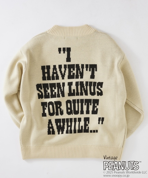 「Vintage PEANUTS」 長袖ニット MEDIUM アイボリー メンズ_画像7