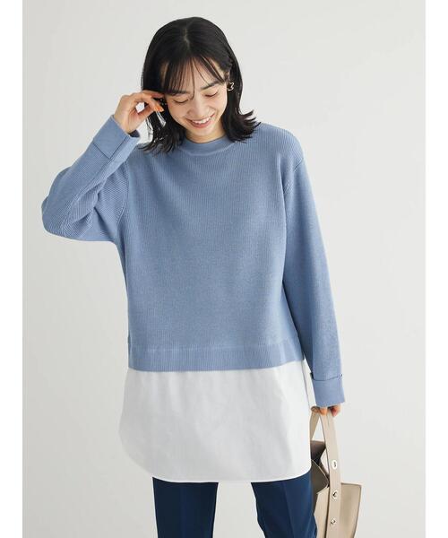 「Green Parks」 「chocol raffine robe」長袖ニット FREE ブルー レディース_画像4