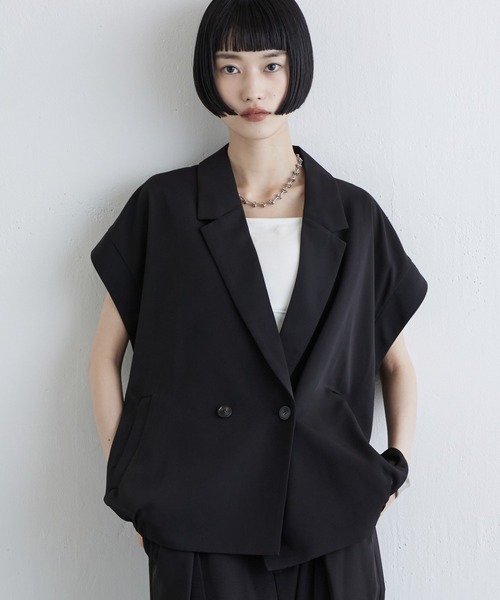 Lui's（ルイス） ベスト ジレ ダブルボタンジレジャケット レディース