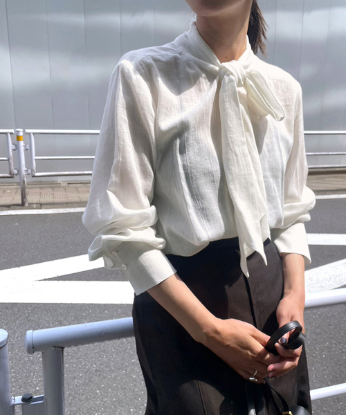 「VERMEIL par iena」 長袖ブラウス - ブルー レディース_画像6