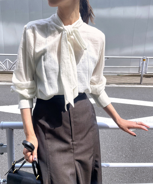 「VERMEIL par iena」 長袖ブラウス - ブルー レディース_画像7