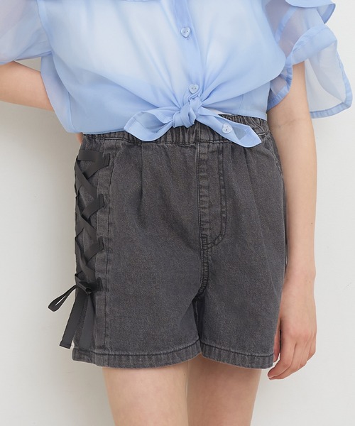 coca（コカ） パンツ キッズ デニムレースアップショートパンツ キッズ