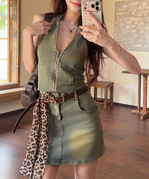 FAVORITO ワンピース デニムタイトミニワンピース : ZOZOTOWN Yahoo!店