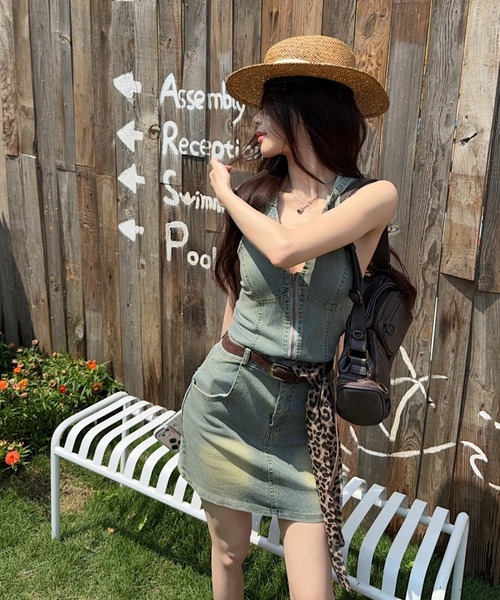 FAVORITO ワンピース デニムタイトミニワンピース : ZOZOTOWN Yahoo!店