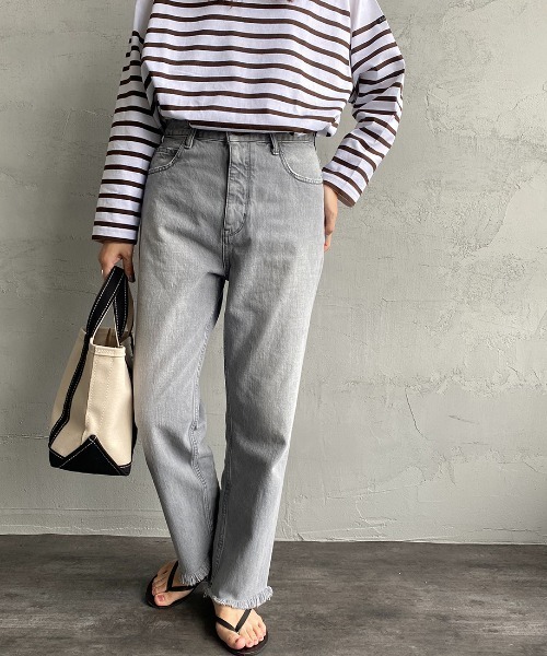 「BLACK BY MOUSSY」 デニムパンツ 23 ライトグレー レディース_画像2