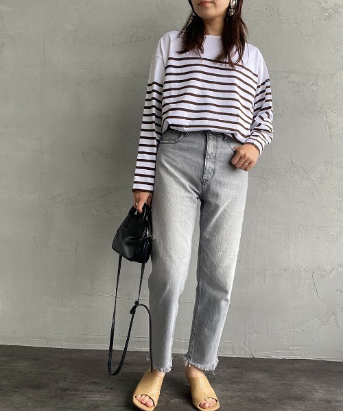 「BLACK BY MOUSSY」 デニムパンツ 23 ライトグレー レディース_画像4