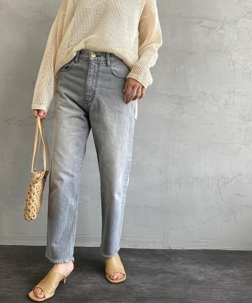 「BLACK BY MOUSSY」 デニムパンツ 23 ライトグレー レディース_画像7