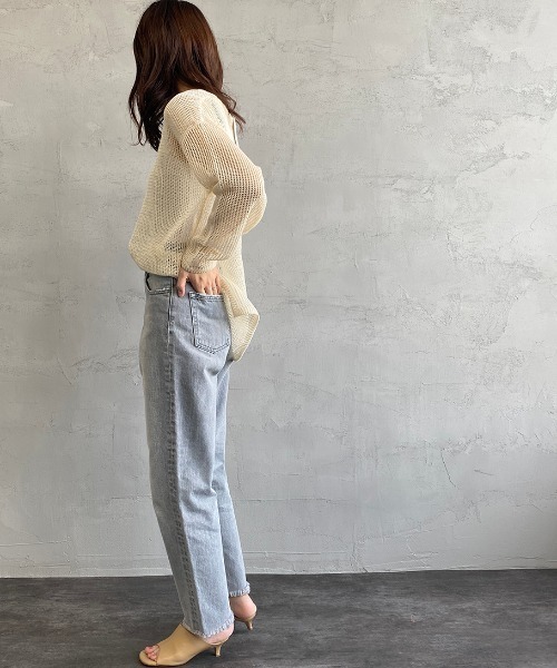「BLACK BY MOUSSY」 デニムパンツ 23 ライトグレー レディース_画像8