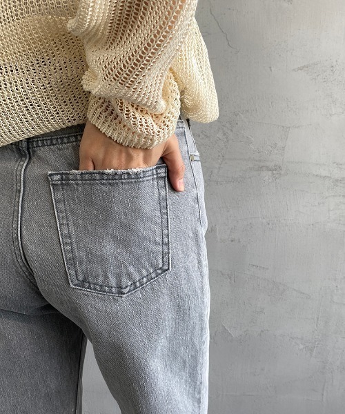 「BLACK BY MOUSSY」 デニムパンツ 23 ライトグレー レディース_画像9
