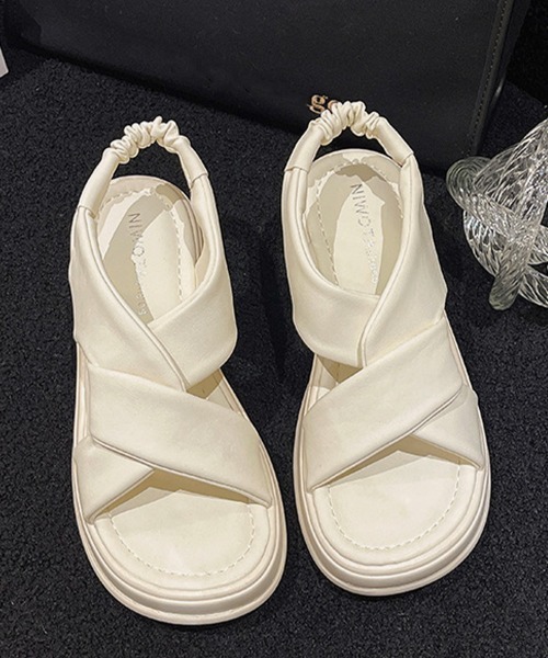 「Miniministore」 フラットサンダル 22.5cm ブラック レディース_画像8
