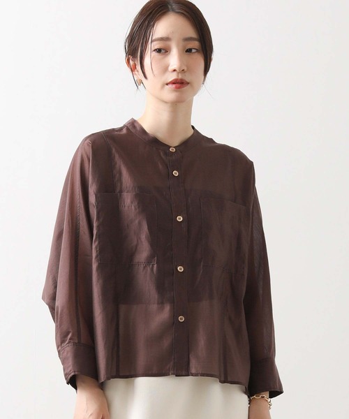 「Gready Brilliant」 7分袖ブラウス 38 ブラウン レディース_画像3
