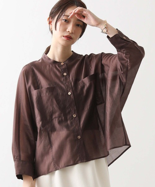 「Gready Brilliant」 7分袖ブラウス 38 ブラウン レディース_画像6