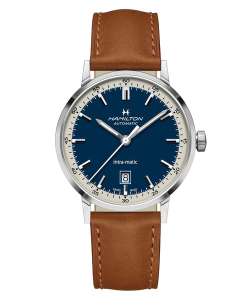 腕時計 HAMILTON 「ハミルトン」 腕時計 Intra-Matic （イントラマティック）  オート 自動巻き 40MM ブルー×ブラウンの画像
