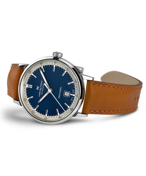 腕時計 HAMILTON 「ハミルトン」 腕時計 Intra-Matic （イントラマティック）  オート 自動巻き 40MM ブルー×ブラウンの画像