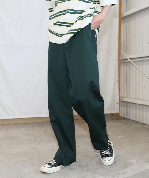 パンツ ツイルカラーワイドストレートパンツ メンズ レディース