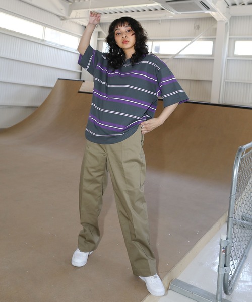 パンツ ツイルカラーワイドストレートパンツ メンズ レディース