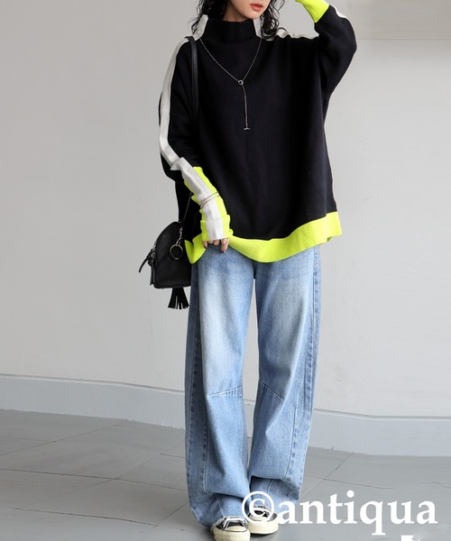 ニット セーター ダブルジャガード配色ニット レディース | antiqua | 21