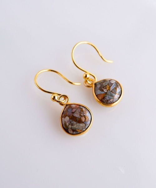 天然石ピアス　高品質蜜蝋　黄色　SV925刻印 guridrops】しずくピアス／イヤリング(M)Opal Yellow | ぐり工房
