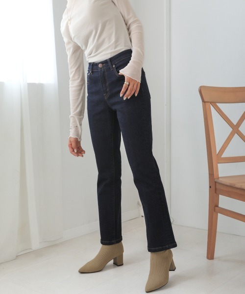 【完売品】JENNE デニム パンツ インディゴ XS センタープレス Bou Jeloud（ブージュルード） ジーンズ デニム デニムパンツ センター