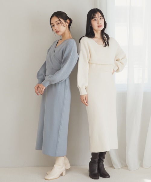 ニットワンピースアンサンブル HEYUMM ワンピース アンサンブルニットワンピース : ZOZOTOWN